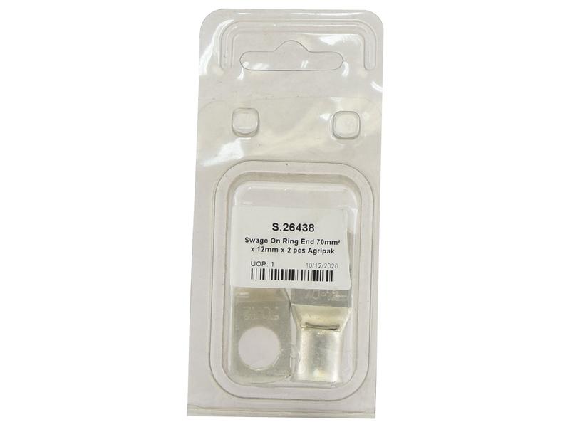 Terminal massa 70mmØ x 13mm x 2 un. Agripak (S.26438)
