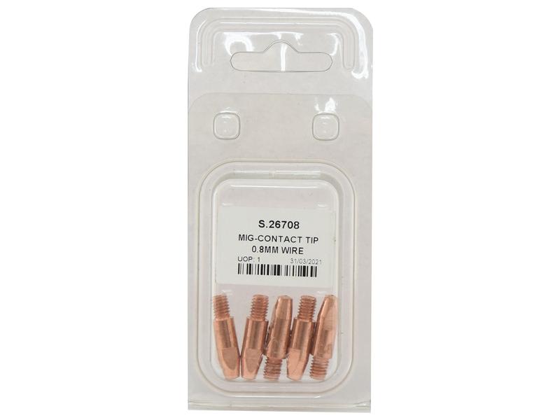 Agripak 5 un. MIG Contact Tip 0.8mm (S.26708)