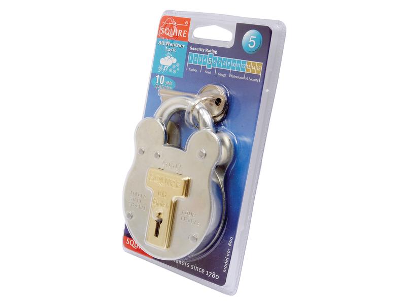 Squire Old English Padlock - Aço, Largura da estrutura em: 64mm (Classificação de segurança: 3) (S.26758)