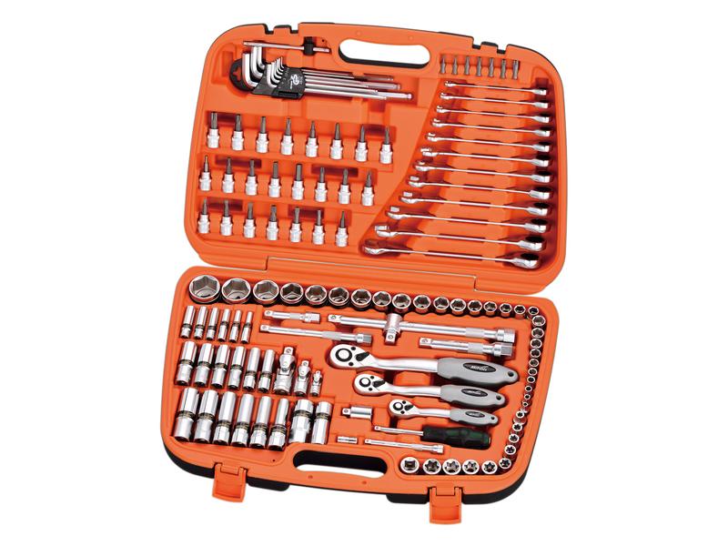 1/2'', 3/8'' & 1/4'' Jogo chaves caixa roquete (125pcs.) (S.26856)