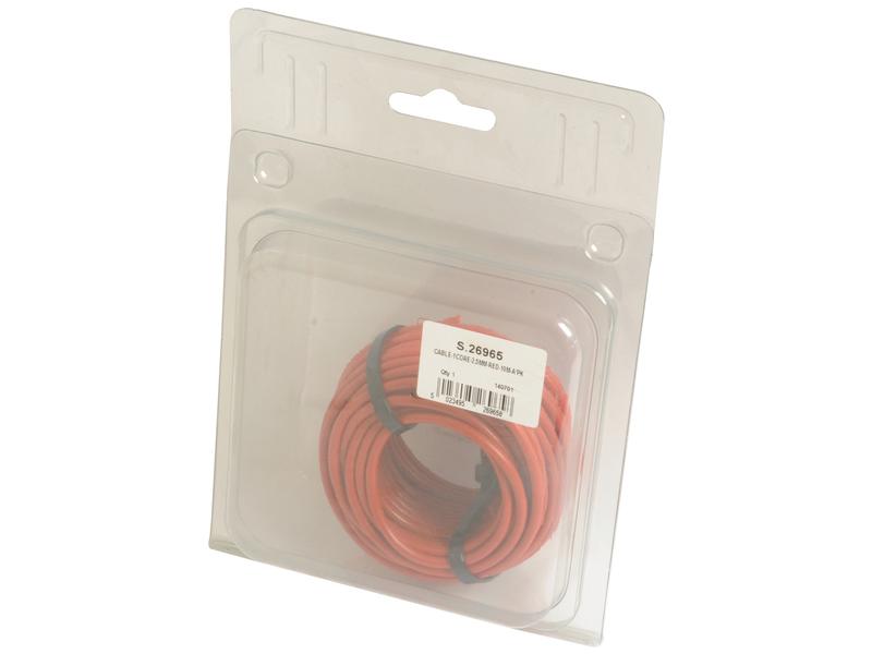 Cabo elétrico - 1 Núcleo, 2.5mm² Secção transversal do cabo, Vermelho (Comprimento: 10M), (Agripak) (S.26965)