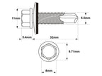 Parafuso cabeça hexagonal, Tamanho da rosca: 5.5x32mm (DIN 7504K) (S.27060)