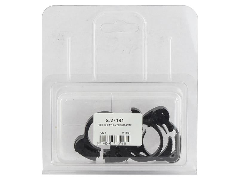 Agripak 5 un. Abraçadeira de nylon, Diâmetro minimo23mm, Diâmetro máximo26mm (S.27181)