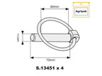 Agripak 4 un. Cavilha de mola 11mm x 70mm (S.27187)