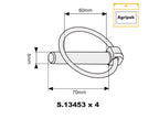 Agripak 4 un. Cavilha de mola 8mm x 70mm (S.27189)