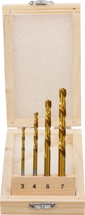 Conjunto de brocas | HSS | de corte à esquerda | 4 peças