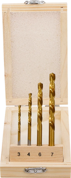 Conjunto de brocas | HSS | de corte à esquerda | 4 peças