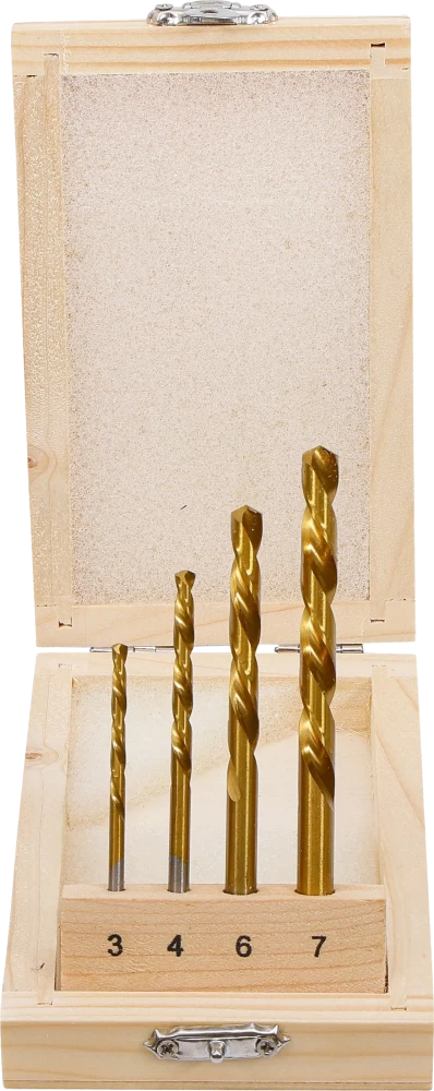Conjunto de brocas | HSS | de corte à esquerda | 4 peças