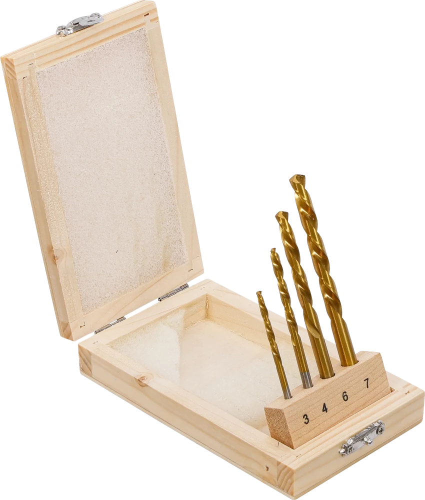 Conjunto de brocas | HSS | de corte à esquerda | 4 peças