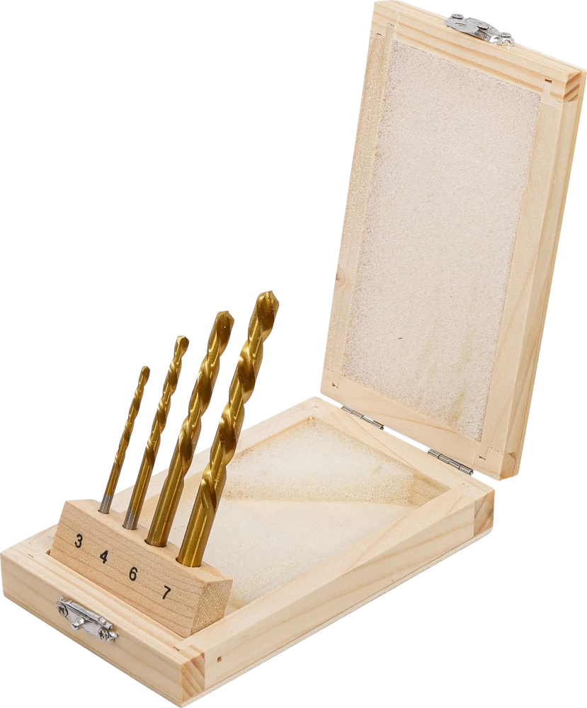 Conjunto de brocas | HSS | de corte à esquerda | 4 peças
