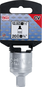 Adaptador de chave de caixa | Quadrado externo 20 mm (3/4") - Sextavado externo 12,5 mm (1/2")