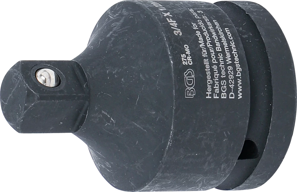 Adaptador para chave de caixa de impacto | Quadrado externo 20 mm (3/4") - Sextavado externo 12,5 mm (1/2")