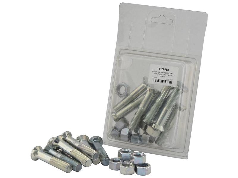 Parafuso c/porca - M12 x 60mm, Resistência à tração 8.8 (8 un. Agripak) (S.27558)