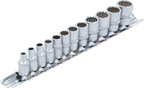 Conjunto de encaixes para chave de caixa bihexagonais | Entrada de quadrado interno de 6,3 mm (1/4") | Tamanhos em polegadas | 12 peças