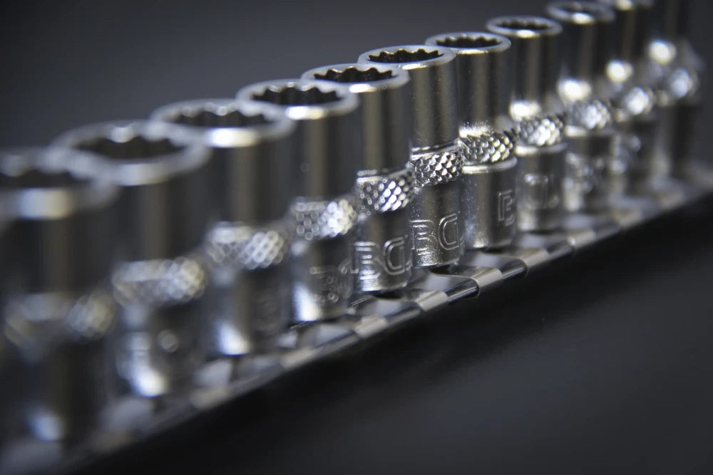 Conjunto de encaixes para chave de caixa bihexagonais | Entrada de quadrado interno de 6,3 mm (1/4") | Tamanhos em polegadas | 12 peças