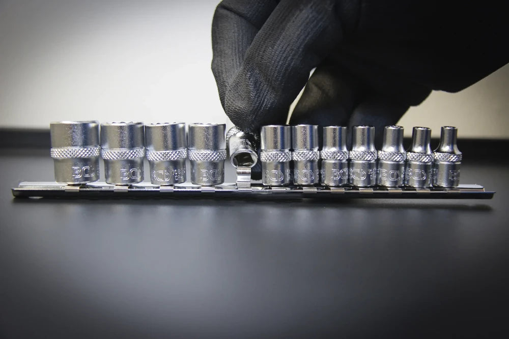 Conjunto de encaixes para chave de caixa bihexagonais | Entrada de quadrado interno de 6,3 mm (1/4") | Tamanhos em polegadas | 12 peças