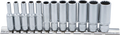 Conjunto de encaixes para chave de caixa bihexagonais, profundos | Entrada de quadrado interno de 6,3 mm (1/4") | Tamanhos em polegadas | 12 peças