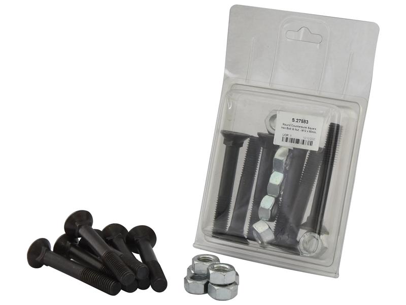 Parafuso c/porca - M12 x 80mm, Resistência à tração 8.8 (6 un. Agripak) (S.27583)