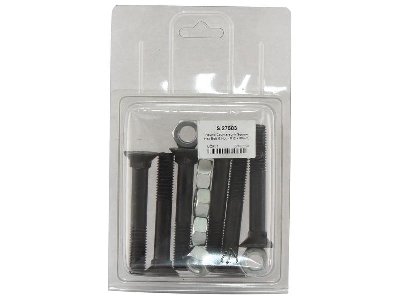 Parafuso c/porca - M12 x 80mm, Resistência à tração 8.8 (6 un. Agripak) (S.27583)