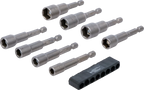 Conjunto de encaixes para chave de caixa sextavados | Entrada de sextavado externo 6,3 mm (1/4") | 6 - 13 mm | 8 peças