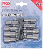 Conjunto de encaixes para chave de caixa sextavados | Entrada de sextavado externo 6,3 mm (1/4") | 6 - 13 mm | 8 peças
