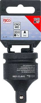 Adaptador para chave de caixa de impacto | Quadrado externo 20 mm (3/4") - Sextavado externo 12,5 mm (1/2")