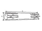 Veio estriado PTO —estriado nas duas extremidades - 1 3/8'' - 6 estrias x 1 1/8'' - 6 estrias, Comp: 230mm (S.278)