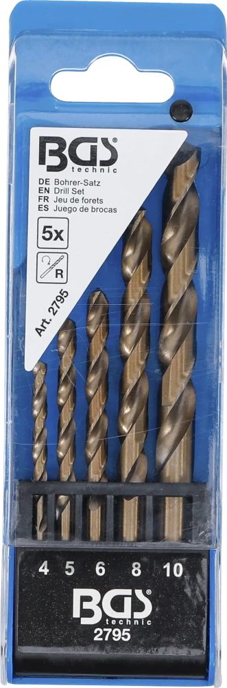 Conjunto de brocas helicoidais | HSS | 4 - 10 mm | 5 peças