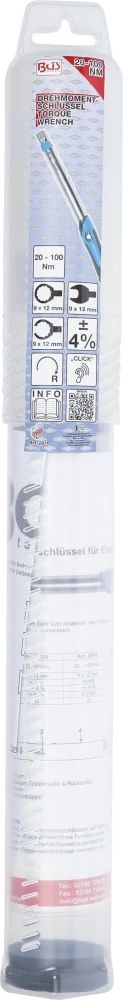 Chave de torque | 20 - 100 Nm | para ferramentas de inserção de 9 x 12 mm