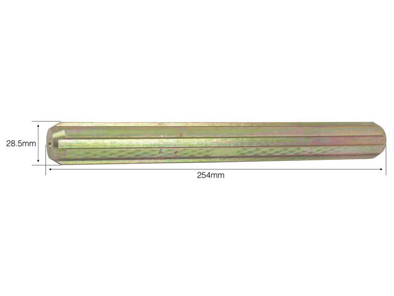 Veio estriado PTO —estriado total - 1 1/8'' - 6 estrias, Comp: 254mm. (S.282)