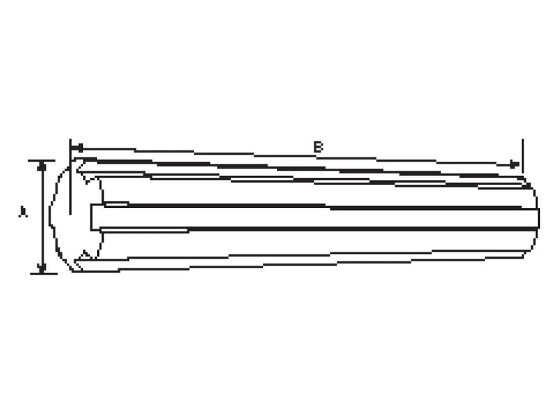 Veio estriado PTO —estriado total - 1 1/8'' - 6 estrias, Comp: 254mm. (S.282)