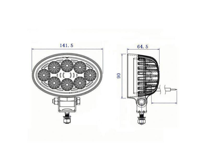 Farol de trabalho LED, 2400 Lumens, 10-30V (S.28767)