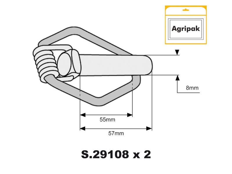 Agripak 2 un. Cavilha 8mm x 57mm (S.29109)