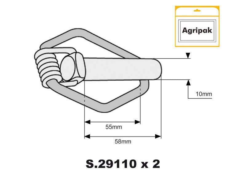 Agripak 2 un. Cavilha 10mm x 58mm (S.29111)