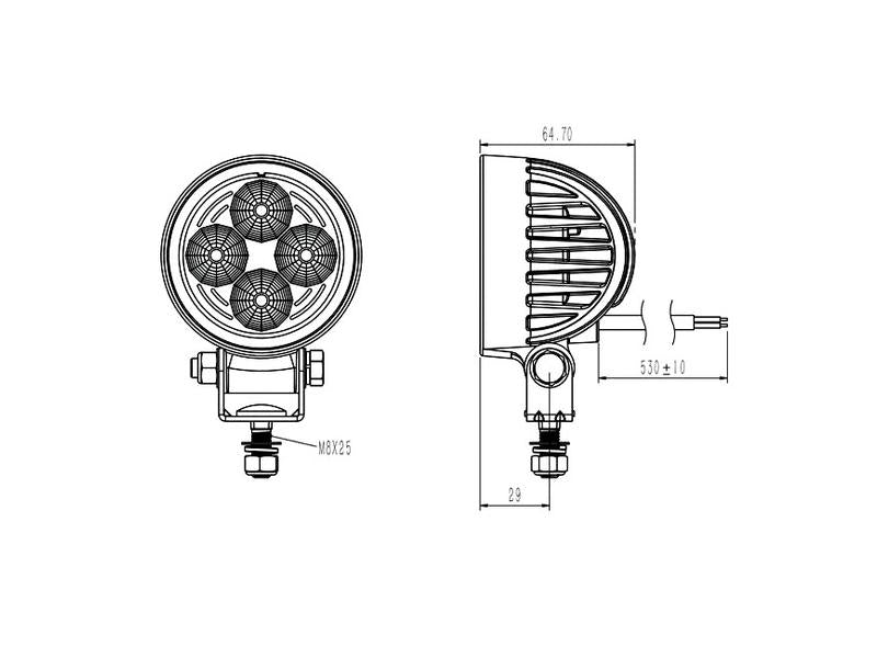 Farol de trabalho LED, 900 Lumens, 10-30V (S.29319)