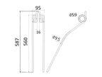 Mola - Esq./Dt. - Comp:560mm, Larg:92mm, Ø9.9mm - para Fella Aplicavel em: 160111 (S.29816)