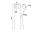 Mola - Esq./Dt. - Comp:385mm, Larg:102mm, Ø9.5mm - para Fella Aplicavel em: 487922 (S.29830)