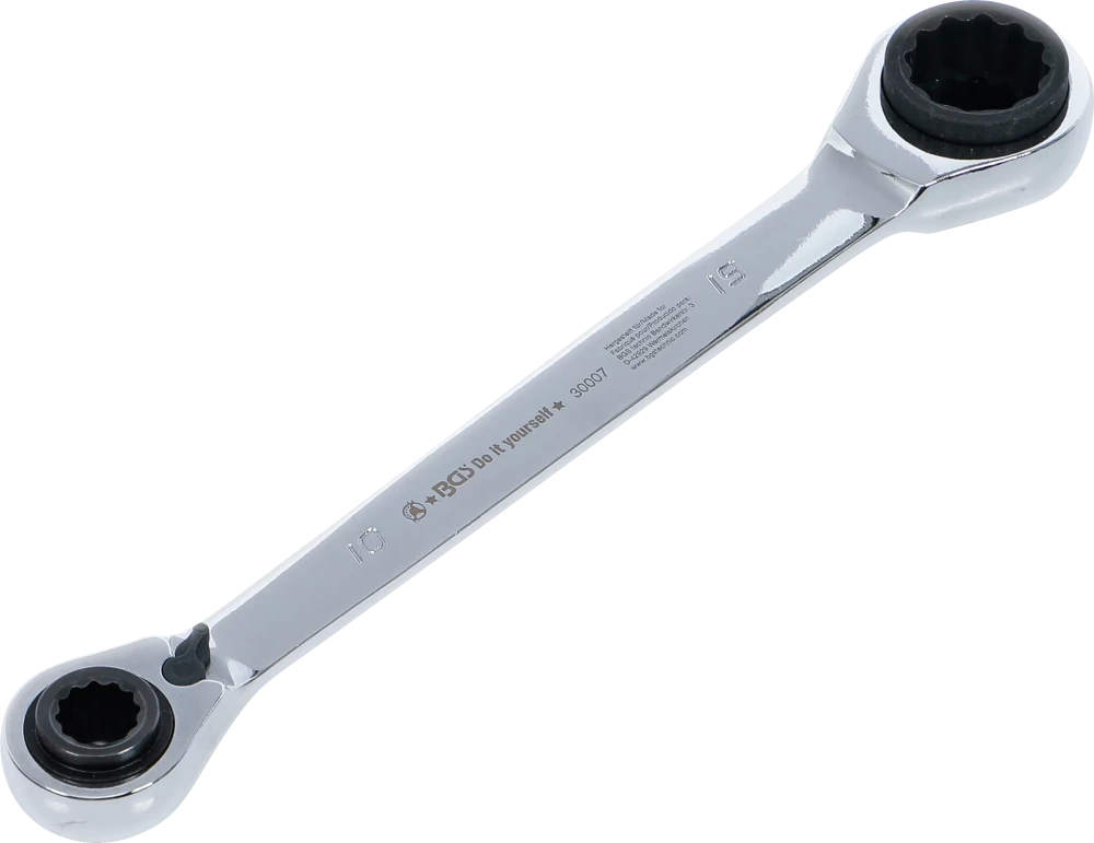 Chave anular com roquete | 4 em 1 | 10 x 13 - 17 x 19 mm