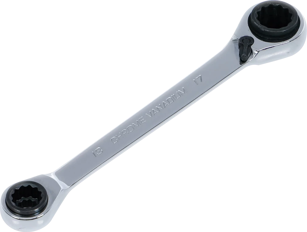 Chave anular com roquete | 4 em 1 | 10 x 13 - 17 x 19 mm