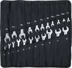 Conjunto de chaves de boca com anel de roquete | Tamanhos métricos + polegadas | 22 peças