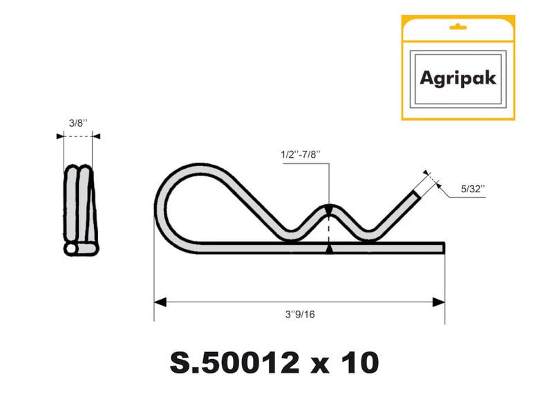 Agripak 10 un. Cavilha R dupla 4mm x 95mm (S.30261)