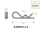 Agripak 5 un. Cavilha R dupla 6mm x 140mm (S.30263)