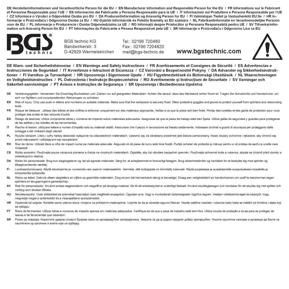 Punções de números | 10 mm