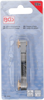 Calibre de rosca | 28 lâminas | Whitworth 4G - 62G