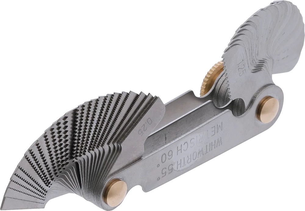 Calibre de rosca duplo, 52 lâminas | métrico 0,25 - 6,0 mm, Whitworth 4G - 62G