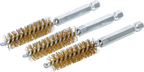 Escova de latão | 12 mm | Entrada de sextavado externo 6,3 mm (1/4") | 3 peças
