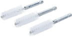 Escova de nylon | 15 mm | Entrada de sextavado externo 6,3 mm (1/4") | 3 peças