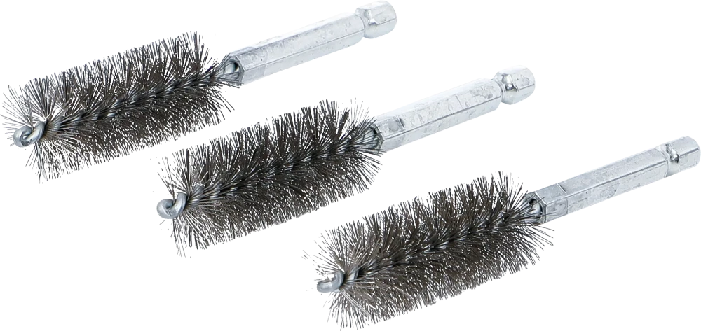 Escova de aço | 19 mm | Entrada de sextavado externo 6,3 mm (1/4") | 3 peças
