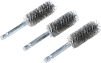 Escova de aço | 19 mm | Entrada de sextavado externo 6,3 mm (1/4") | 3 peças