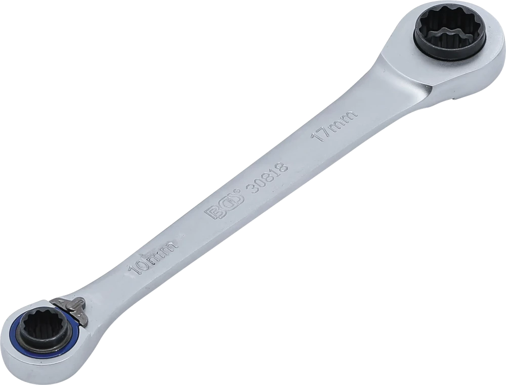 Chave anular com roquete 4 em 1 | 10 x 12, 14 x 17 mm